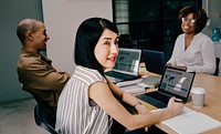 Japanese woman in a business meeting