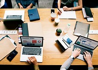 Business people working on a laptop