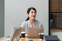 Japanese woman in a business meeting