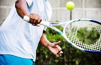 Player ready to hit a tennis ball