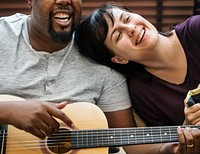 Couple playing and singing together