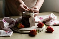 Homemade jam in a jar