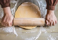 Flattening a dough food photography recipe idea