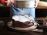 Patisserie making chocolate fudge cake photography recipe idea