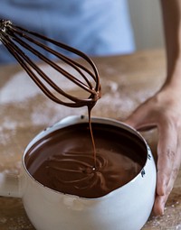 Dark chocolate sauce food photography recipe idea