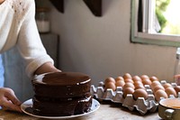 Chocolate fudge cake photography recipe idea