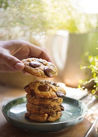 Chocolate chip cookies food photography recipe idea