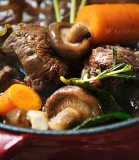 Homemade beef stew food photography recipe idea