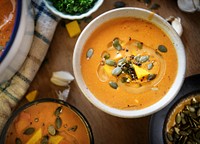 Pumpkin soup food photography recipe idea