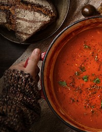 Tomato soup food photography recipe idea