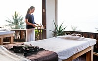 Massage therapist at a spa