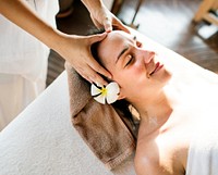 Woman relaxing from a spa treatment