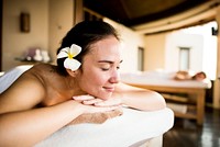 Woman relaxing from a spa treatment