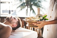 Man at a luxurious spa