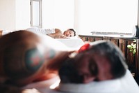 Couple relaxing at a spa salon