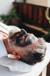 Man relaxing at a beauty spa