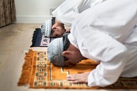 Muslim prayers in Sujud posture