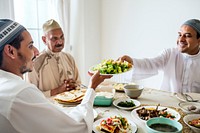 Muslim family having a Ramadan feast