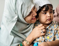 Muslim mother and her son