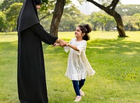 Muslim family in the park