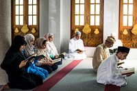 Muslims reading from the quran