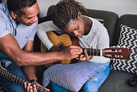 Father and daughter bonding over music