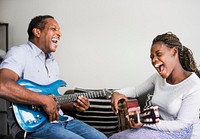 Father and daughter bonding over music