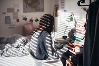 Girl studying at her desk