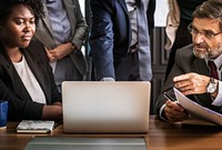 Business people in a video call meeting
