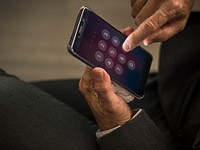 Businessman using his mobile phone