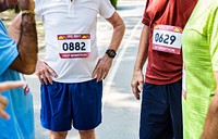 Group of senior runners at the park