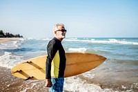 Surfer at a nice beach