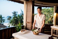 Woman working at a spa