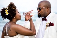 African American couple's wedding day