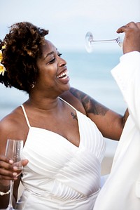 African American couple's wedding day