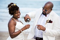 African American couple's wedding day