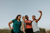 Group of diverse women taking a selfie
