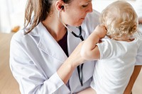 Baby visiting the doctor for a checkup