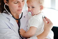 Baby visiting the doctor for a checkup