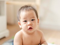 Closeup of a cute Asian baby