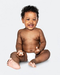 Cheerful baby in a studio