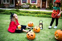 Young kids enjoying the Halloween festival