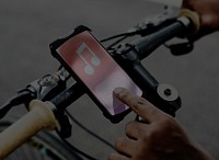 Music application device on a bike handle grips