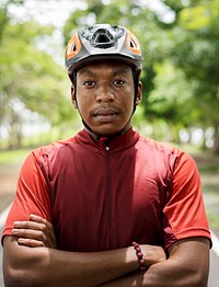 Portrait of male cyclist