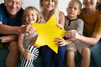 Family showing a yellow star icon