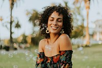 Beautiful woman posing in the park