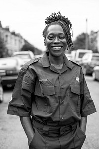 Portrait of female paramedic in uniform