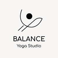 Yoga studio logo template, health & wellness business branding design vector