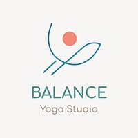 Yoga studio logo template, health & wellness business branding design vector