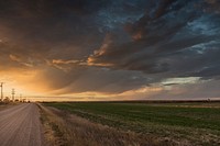 Beautiful sunset near the town of Ovid (and close to the Nebraska border) in Sedgwick County, Colorado. Original image from Carol M. Highsmith&rsquo;s America, Library of Congress collection. Digitally enhanced by rawpixel.